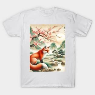 Whispers of the Ancient Grove: A Fox's Tale T-Shirt